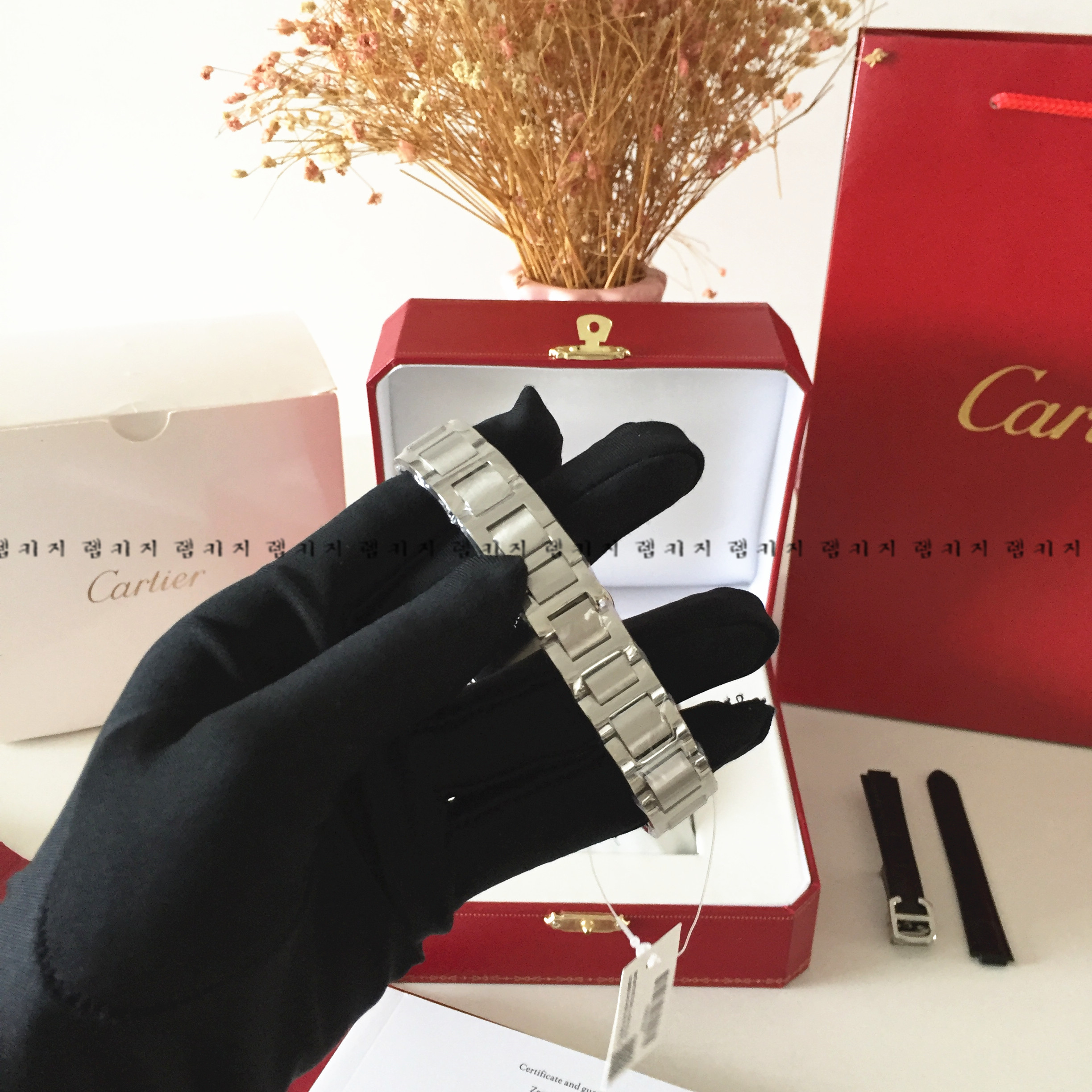 까르띠에 발롱블루 로즈골드 콤비 메탈시계